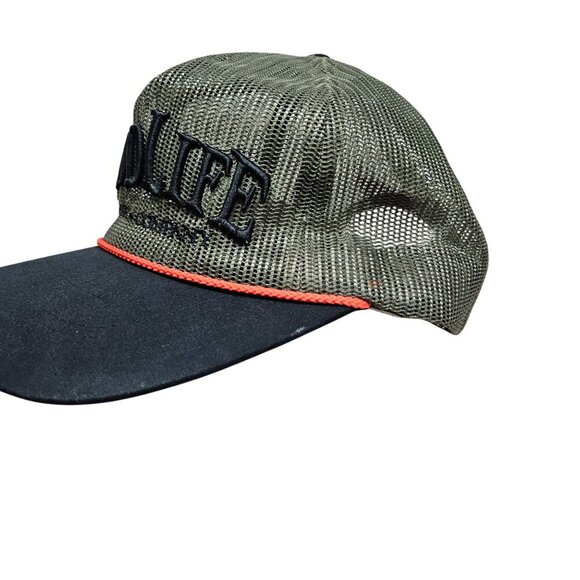 Good Life Brewery‎ Co. Olive Green Black Mesh Snapback Hat Orange Rope Trucker - Picture 3 of 8